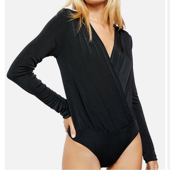 NWOT Free People Bodysuit (Black) - Picture 2 of 3